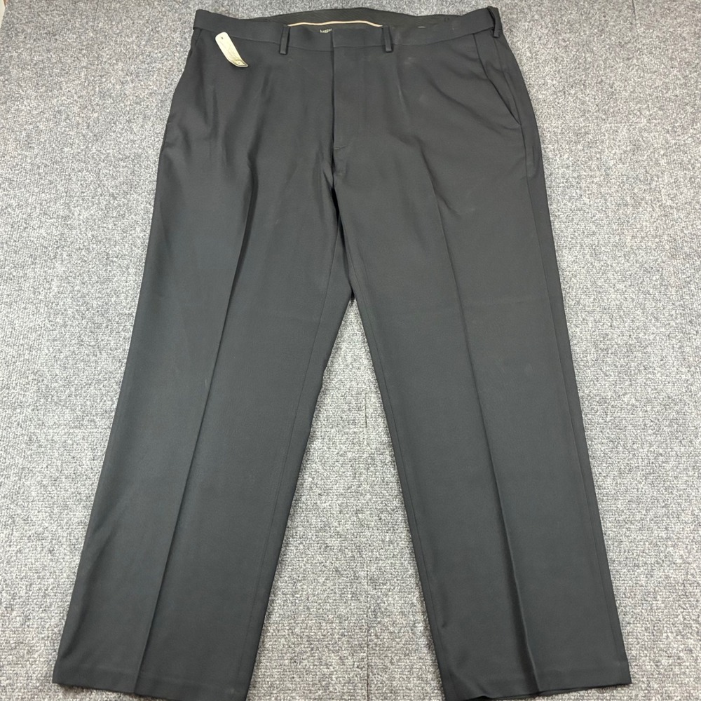 Haggar Mens E-CLO Smart Fiber Dress Pants Black 40x30 Straight Fit HD10317 NWT